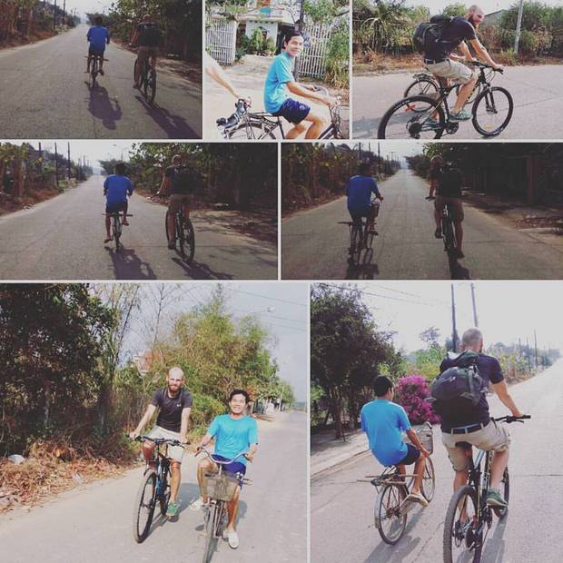 Đạp xe 160km cùng anh chàng người Đức đi Hồ trị An giữa cái nóng buổi trưa 40 độ.